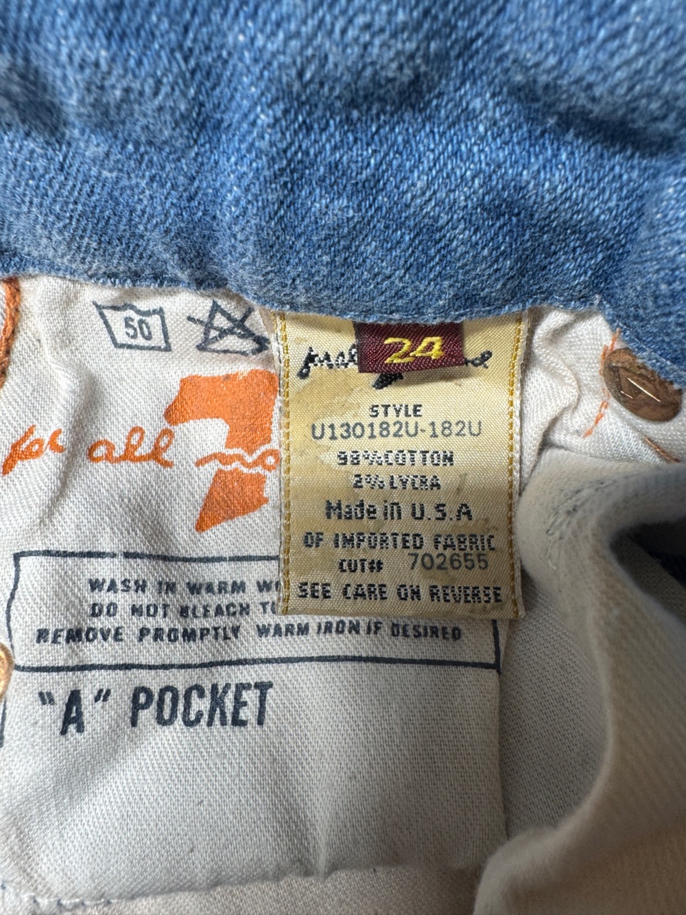 NWT Deadstock Y2K 7 For All Mankind Embroidered A Pocket Bootcut Blue Jeans 24 - Picture 16 of 17